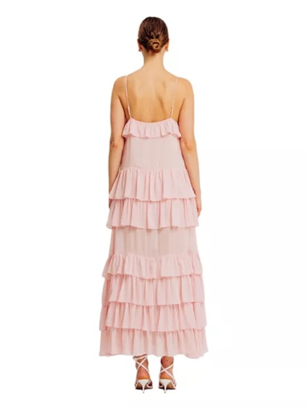 Torn by Ronny Kobo Orcadia Dress Tiered Maxi Romantic Ruffle Sz M nwt - Picture 2 of 5